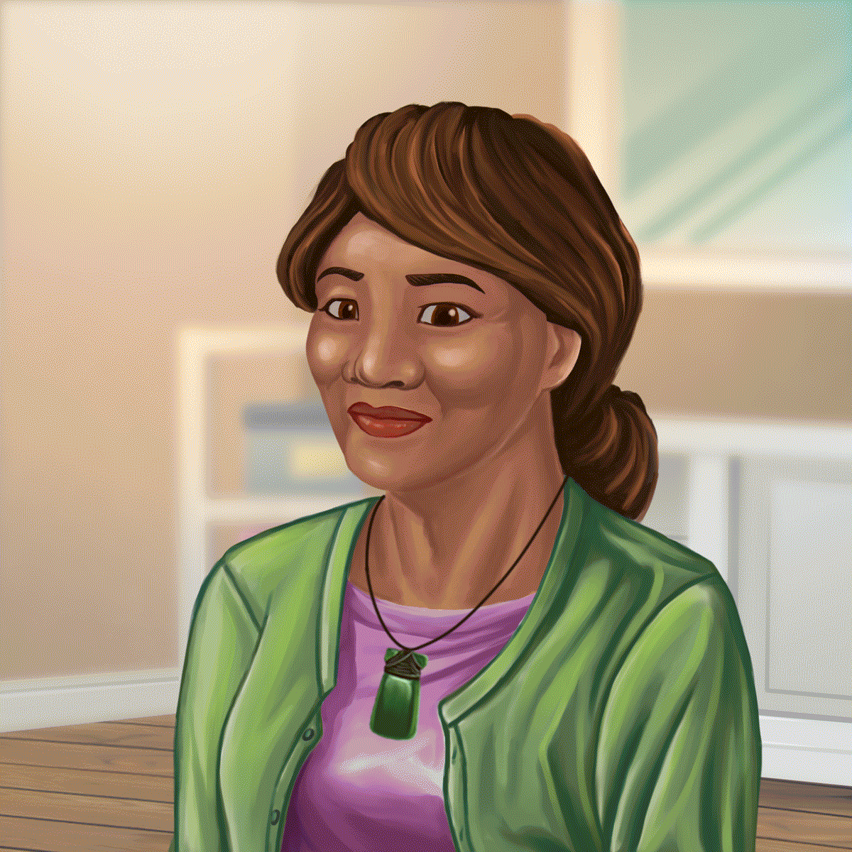 Friendly mascot character Nan providing helpful guidance